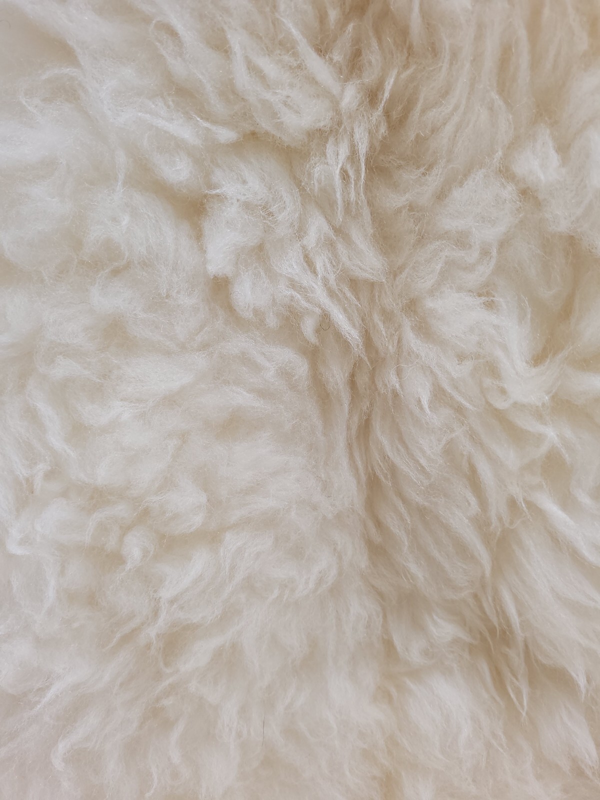 Natural Sheepskin White Tan Approx 48"x30" Rug Display gallery