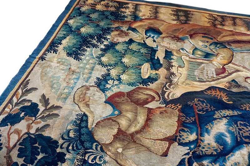 5'x8' Antique Late 16th or Early 17th Century Musical Party Garden of Love Scene gallery