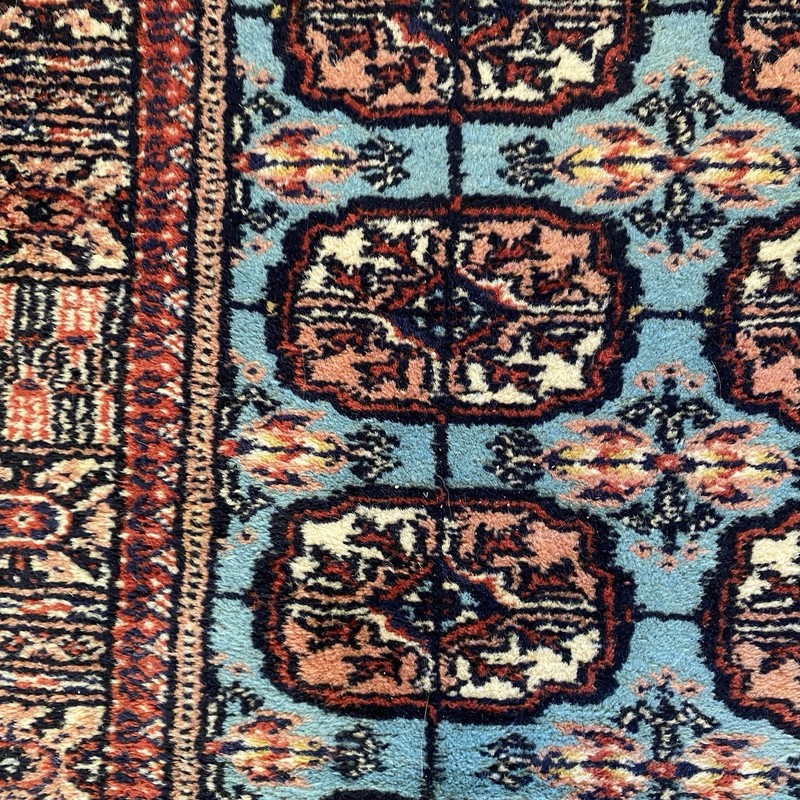 Vintage Rug 2' 1 x 3' 4 Blue Hand Knotted Oriental Rug Bokhara gallery