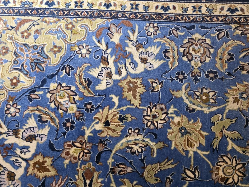 Mid Century BLUE kaashaann Rug hand-woven Oriental wool carpet 14' 5" x 10' 2.5" gallery