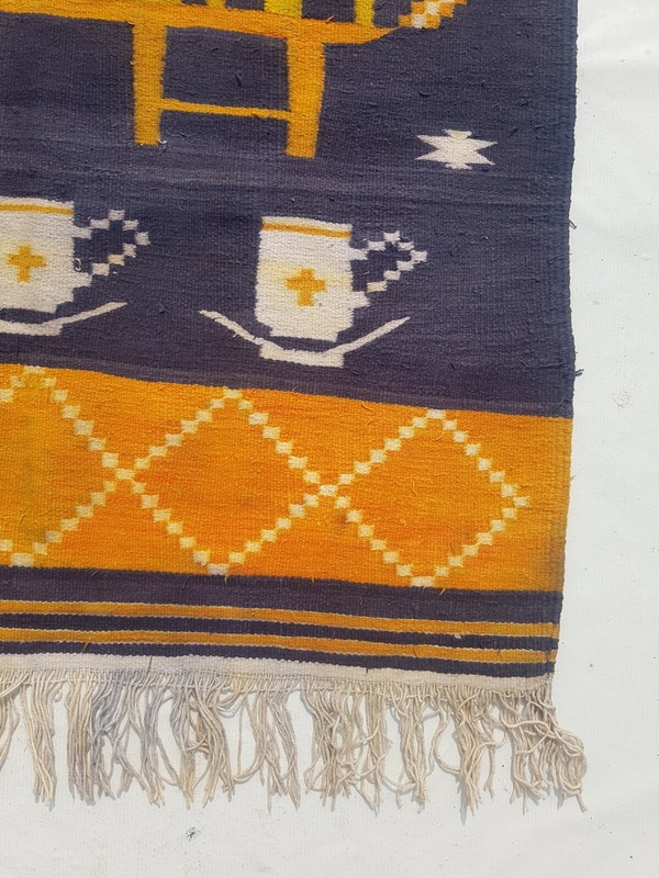Vintage Traditional Handcrafted Turkish Kilim Rug for Home Décor 196x106 cm gallery