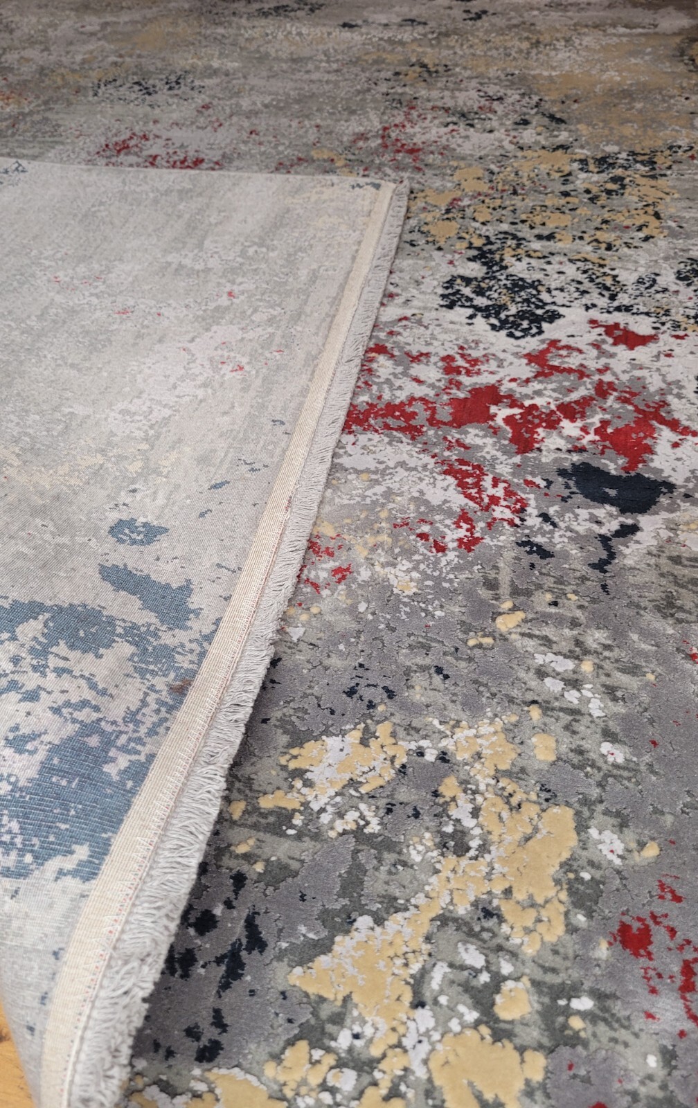 Red Silk Rug, Modal Silk Rug, Modern, Turkish Silk Rug 47"x71", 120x180cm gallery