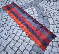 Vintage Kurdish Herki Runner Kilim 17” x 68” Anatolian Mini Hallway Kilim Rug