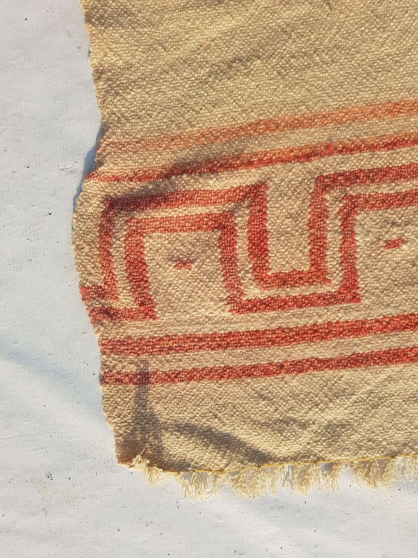 Distressed Fine Vintage Traditional Hand Made Oriental Wool Beige Kilim 210x173c gallery