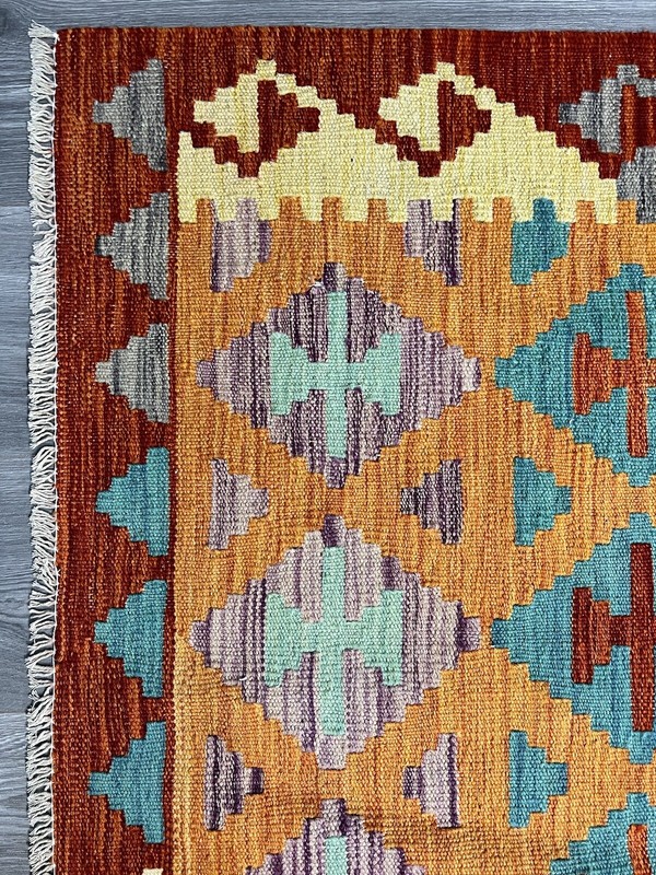 Vintage Kilim Traditional Hand Made Oriental Wool Kilim 5ftx3.2ft 145cmx103cm gallery