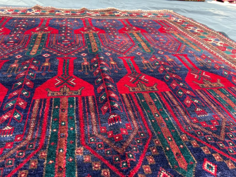 Vintage Afghan Rug 4.6x9.2 Ft – Hand Knotted Tribal Wool Hallway Runner Area Rug gallery