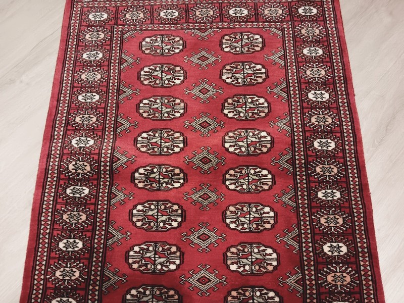 3x5 All-over-Pattern Deep Red Handmade-Turkish-Knotted Fine Soft Wool Rug 586316 gallery
