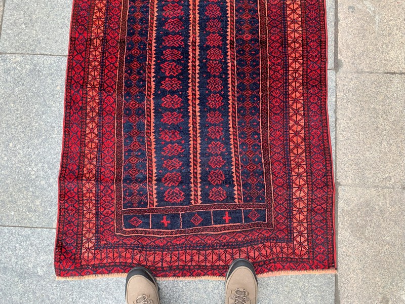 3'1'' x 5'2'' Vintage Natural Rug Village Rug Handmade Carpet.SKU:P1220 gallery