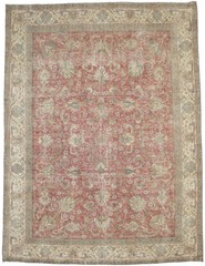 Antique Handmade Oriental Area Rug Muted Distressed Design Carpet 9’7X12’6 ft