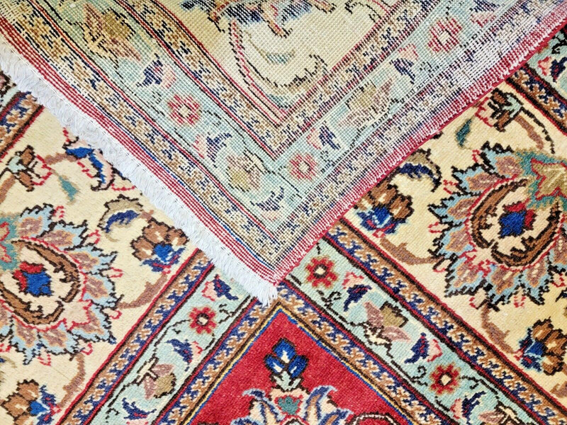 Antique Oriental Hand-Knotted Wool Area Rug Red/Beige 9'6" x 13' gallery