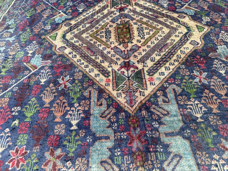 Vintage Afghan Baluchi Rug 4'7x9 ft – Distressed No Pile Tribal Wool Area Carpet gallery