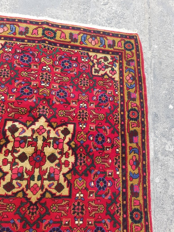 Vintage Hand Made Traditional Rug Oriental Wool Multicolor Carpet 1160x116 cm gallery