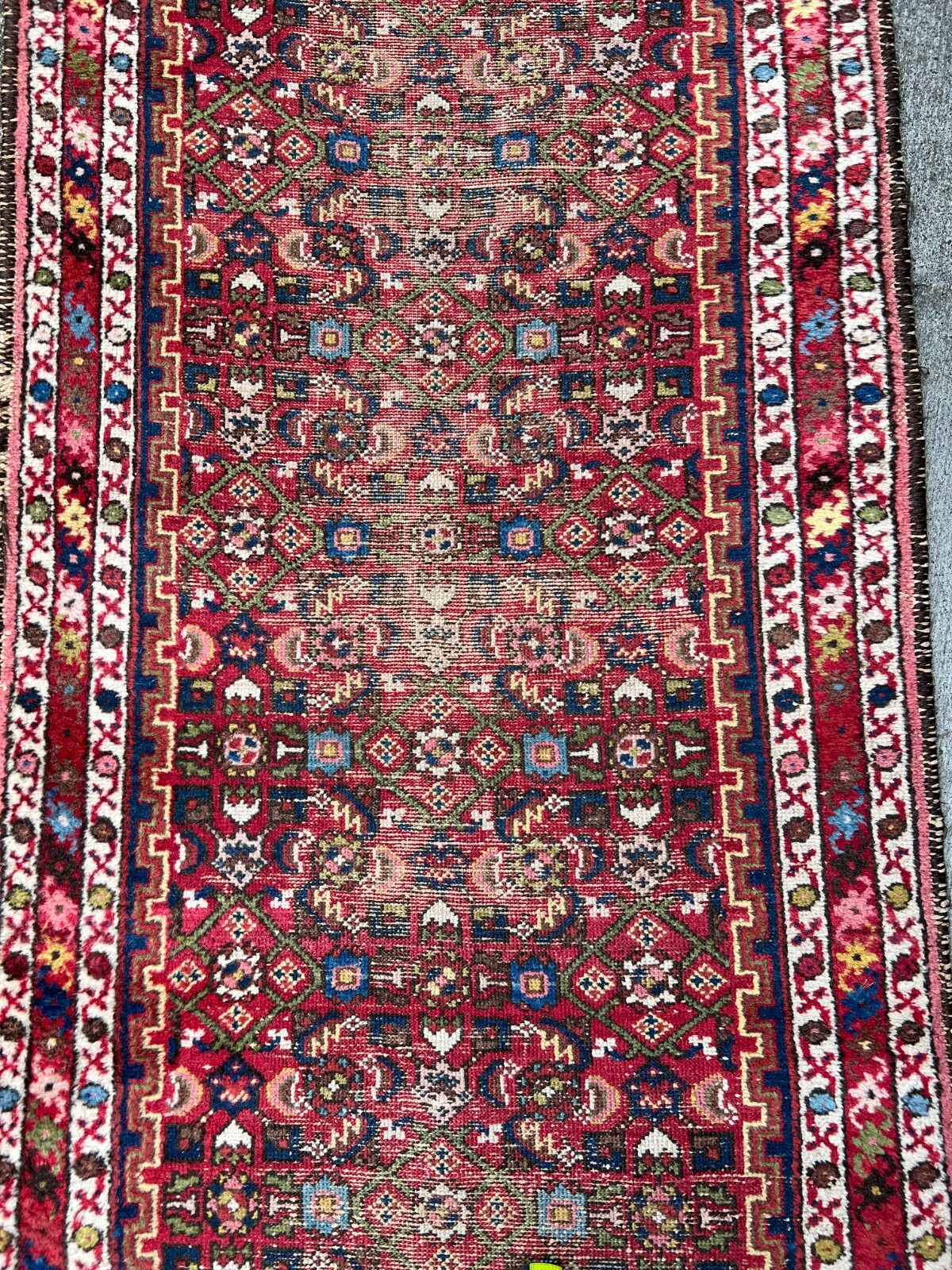 2'10"x8'6" Antique CAUCASIAN Handmade Wool Runner Carpet Rug CLEANED gallery