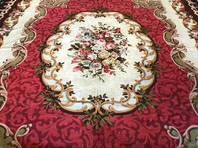 An Authentic Estate Found Mid 19th Century 11'-6'' x 15' French Aubusson Rug gallery