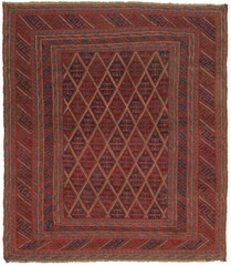 Vintage Oriental Hand-Knotted Carpet 5’2″ x 5’11” Traditional Wool Area Rug