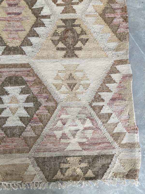 Vintage Traditional Handmade Beautiful Turkish Kilim Floor Rug Carpet 245x156 cm gallery