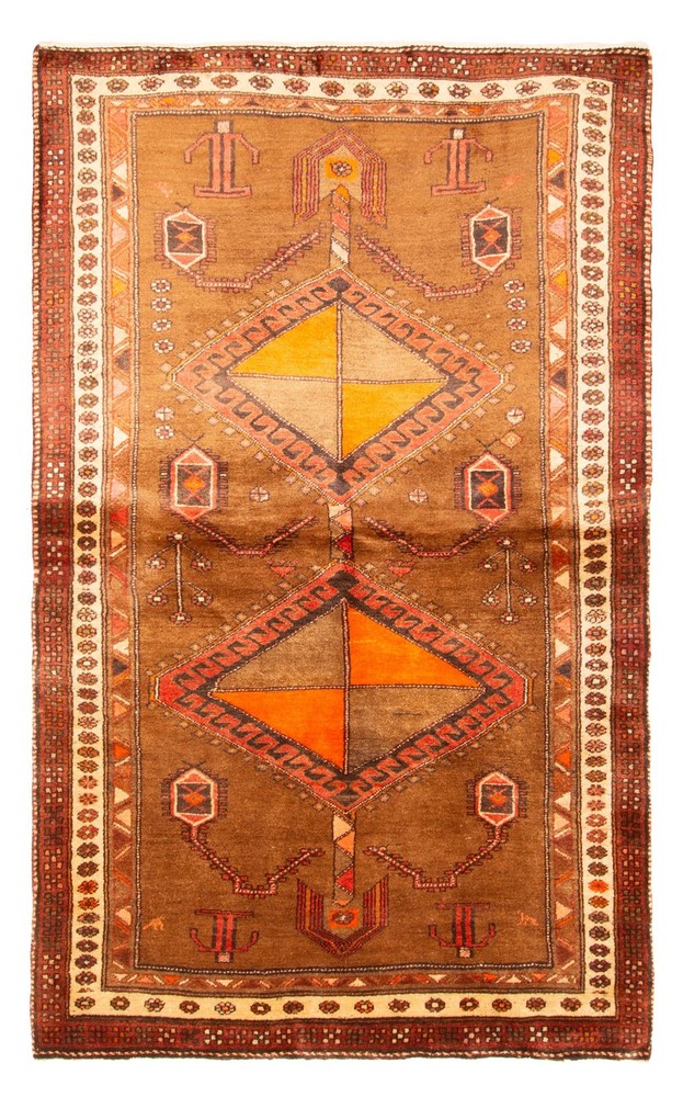 Vintage Traditional Hand-Knotted Area Rug 4'3" x 7'7" Oriental Wool Carpet
