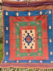Rare Primitive Style Balıkesir Folk Kilim Rug from Turkey (170 cm x 130 cm)