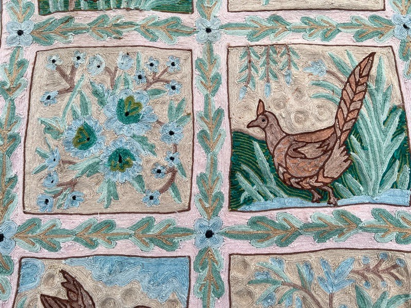 Vintage Handmade Aubusson Rug French Style Chain Stitch Needlepoint Rug 2x4 ft gallery