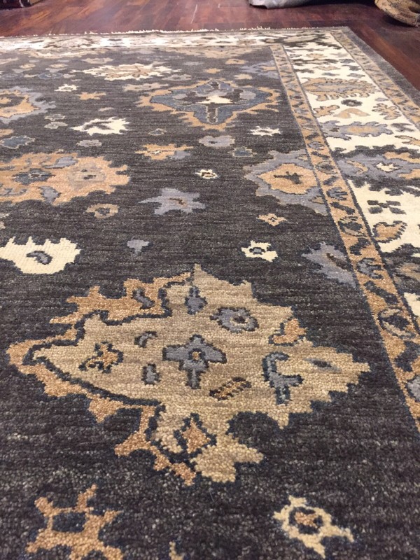 Blue Gray GenuineHand Knotted Oushak Heriz Geometric Area Rug Carpet 7’9x9’8,#73 gallery