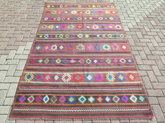 Vintage Turkish Kilim, Area Rugs, Large Wool Rug Handmade Floor Carpet 62″X105″
