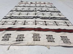 Vintage Handmade African Fulani Wool Kilim Rug Carpet 235×134 cm