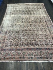 Handmade Antique Distressed Paisley Rug C.1900 Floral Designs 10×15’2