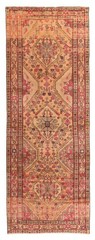 Vintage Hand-knotted Runner Rug 3’7″ x 9’11” Traditional Oriental Wool Carpet