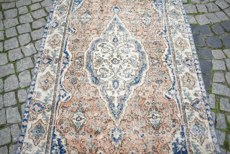 Oushak Rug 3'8 x 6'5 ft Muted Dye Turkish Kilim Vintage Wool Low Pile Oushak Rug gallery