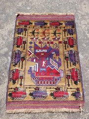 Vintage Handmade Afghan Tribal Herat Tangtop Unique Wool War Kilim Rug 54×38 in
