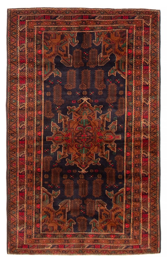 Traditional Vintage Hand-Knotted Area Rug 3'9" x 6'2" Oriental Wool Carpet