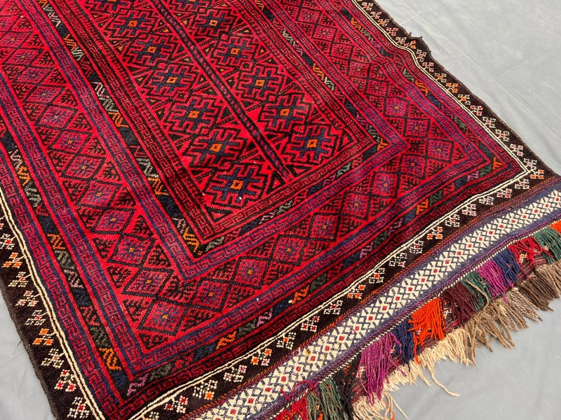 4'9x11 ft Vintage Afghan Wide Runner Rug Tribal Wool Soft Pile Rare Nomadic Rug gallery