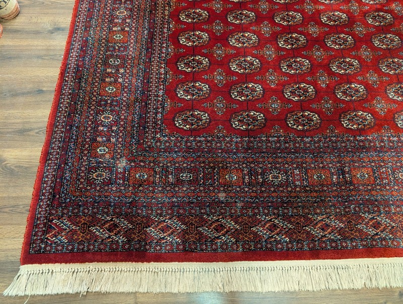 Karastan Turkoman Red Bokhara Rug #722, Wool Karastan Carpet 8.8 x 10.6, Red gallery
