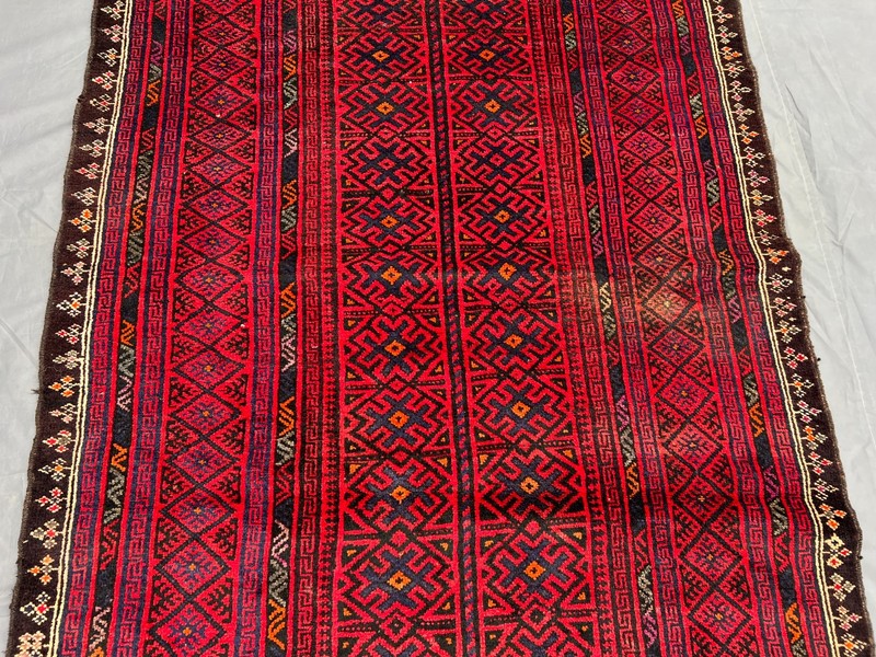 4'9x11 ft Vintage Afghan Wide Runner Rug Tribal Wool Soft Pile Rare Nomadic Rug gallery