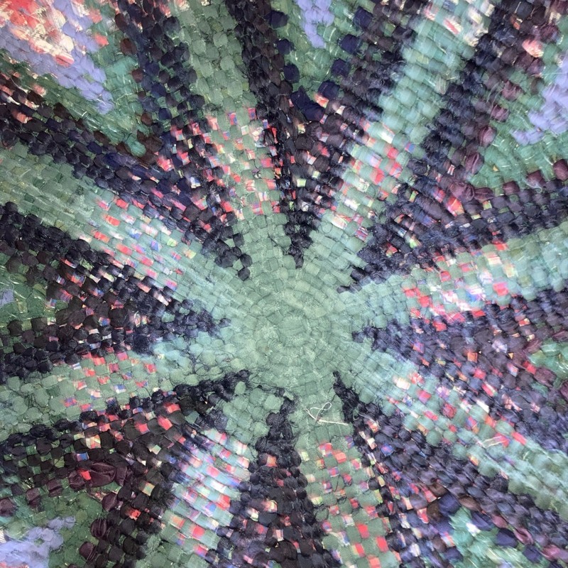 Handmade Circle Rug Ragrug Round Rug Mat pinwheel design vibrant colors 3 feet gallery