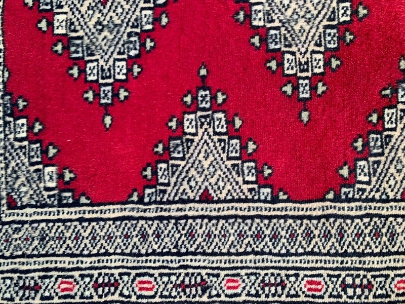 Vintage Afghan Jaldar Bokhara, Wool Area Rug, Traditional Carpet (2x3 ft.) gallery