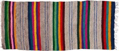 HANDMADE Vintage European Rug, 100% Wool, Striped,100% naturally processed wool