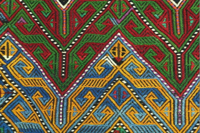Vintage Turkish Kilim, Bedroom Rugs, Handmade Boho Carpet Teppiche Kelim 45"x52" gallery
