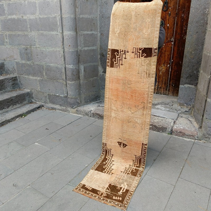 Unique 2x7 Turkish rug 1.71 x 7.38 ft Vintage Handmade rug 52 x 225 cm runner gallery