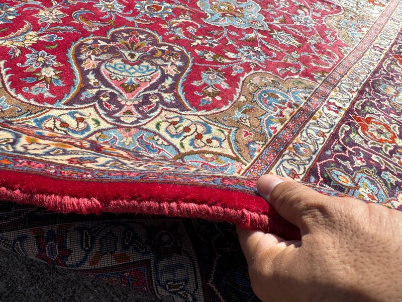 9x12 SIGNED RED ANTIQUE ORIENTAL RUG COLORFUL HAND-KNOTTED handmade big VINTAGE gallery