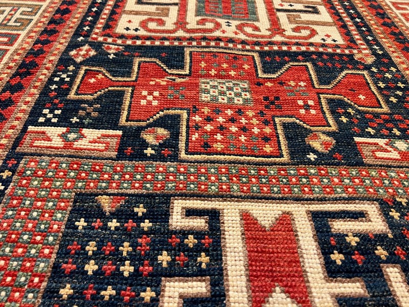COLLECTORS' ITEM Vintage Stunning Fine Quality Natural Dye Kazak Caucasus Carpet gallery