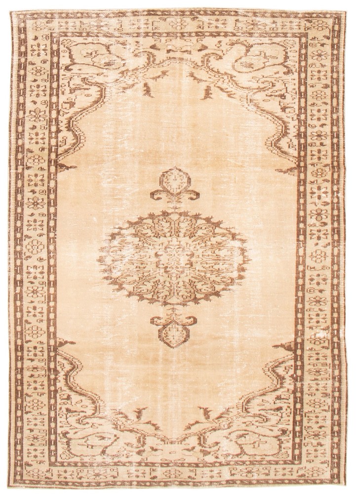 Vintage Hand-Knotted Area Rug 6'1" x 8'10" Traditional Oriental Wool Carpet