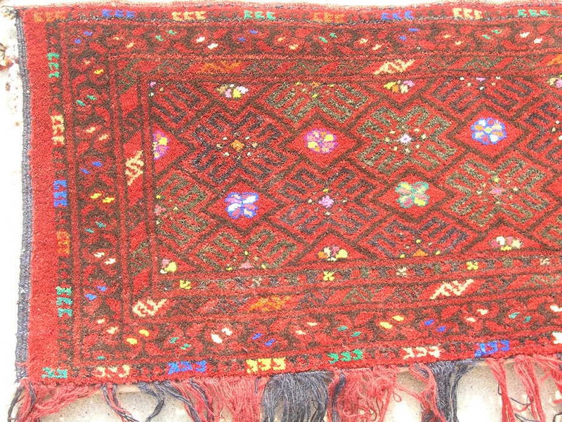 Vintage Turkomen Ersari Torba Bag Face Bagface 16x47 inches Silk Flowers w/ Back gallery