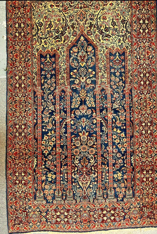 Antique Persian Rug with Prayer Arch - 54” x 89” Circa 1880-1910