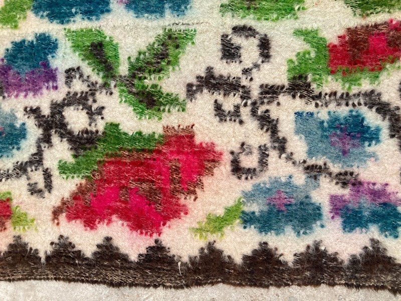 Vintage Traditional Handmade Bessarabia Romanian Wool Kilim Floor Rug 235x176 cm gallery