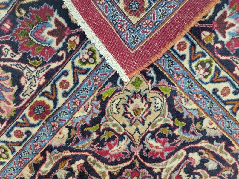 Antique Oriental Hand-Knotted Wool Area Rug Red/Blue Live/Dine Room 9'7" x 12'5" gallery