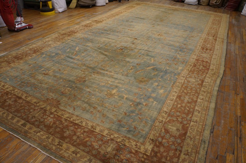 10X19 Vintage Indian Blue Wool Area Rug 1930 gallery
