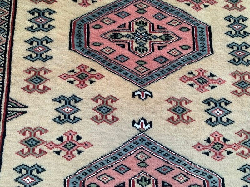 Vintage Afghan Hand-Knotted: Bokhara Wool Area Rug, Traditional Carpet (3x4 ft.) gallery