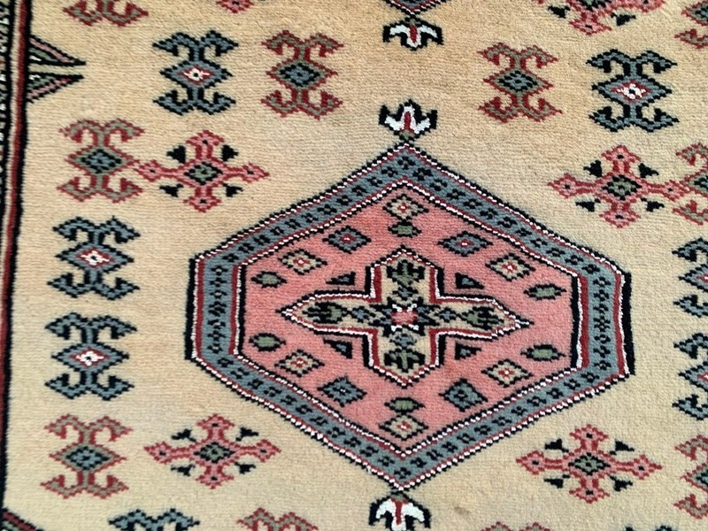 Vintage Afghan Hand-Knotted: Bokhara Wool Area Rug, Traditional Carpet (3x4 ft.) gallery