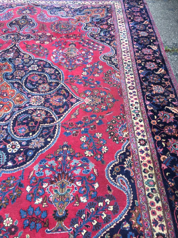 Antique Oriental Rug - 11x16 -handmade - wool gallery